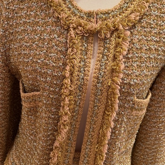 M Missoni Gold Silver Glitter Knit Skirt Suit Size 44 - Picture 3 of 17